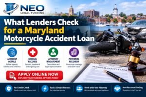 What Lenders Check for a Maryland Motorcycle Accident Loan